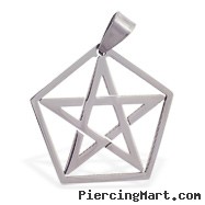 Stainless steel wiccan star pendant