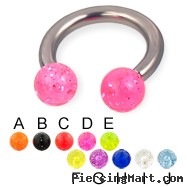Glitter ball titanium circular barbell, 10 ga