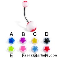 Acrylic flower belly button rings