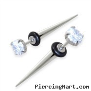 Fake Tapers with clear gem