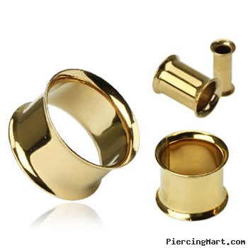 Pair Of Gold Tone Double Flared Tunnels