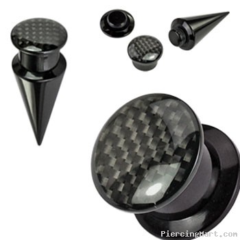 2-In-1 Interchangeable Black Acrylic Screw Fit Taper With Carbon Fiber Top