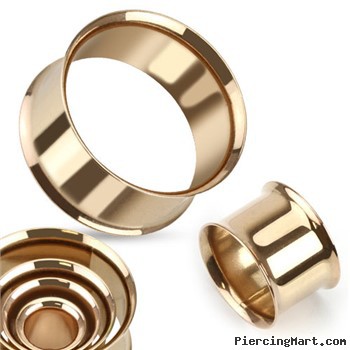 Pair Of Double Flared Flesh Tunnels Rose Gold Tone